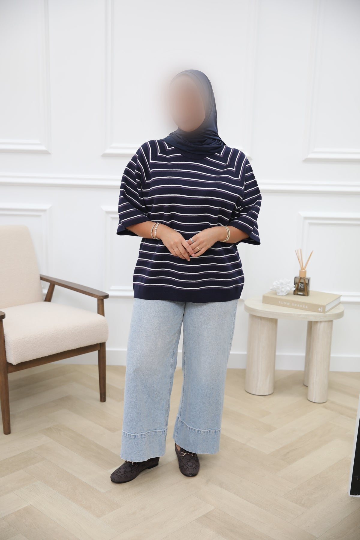 WOLLEN TOP OVERSIZED NAVY