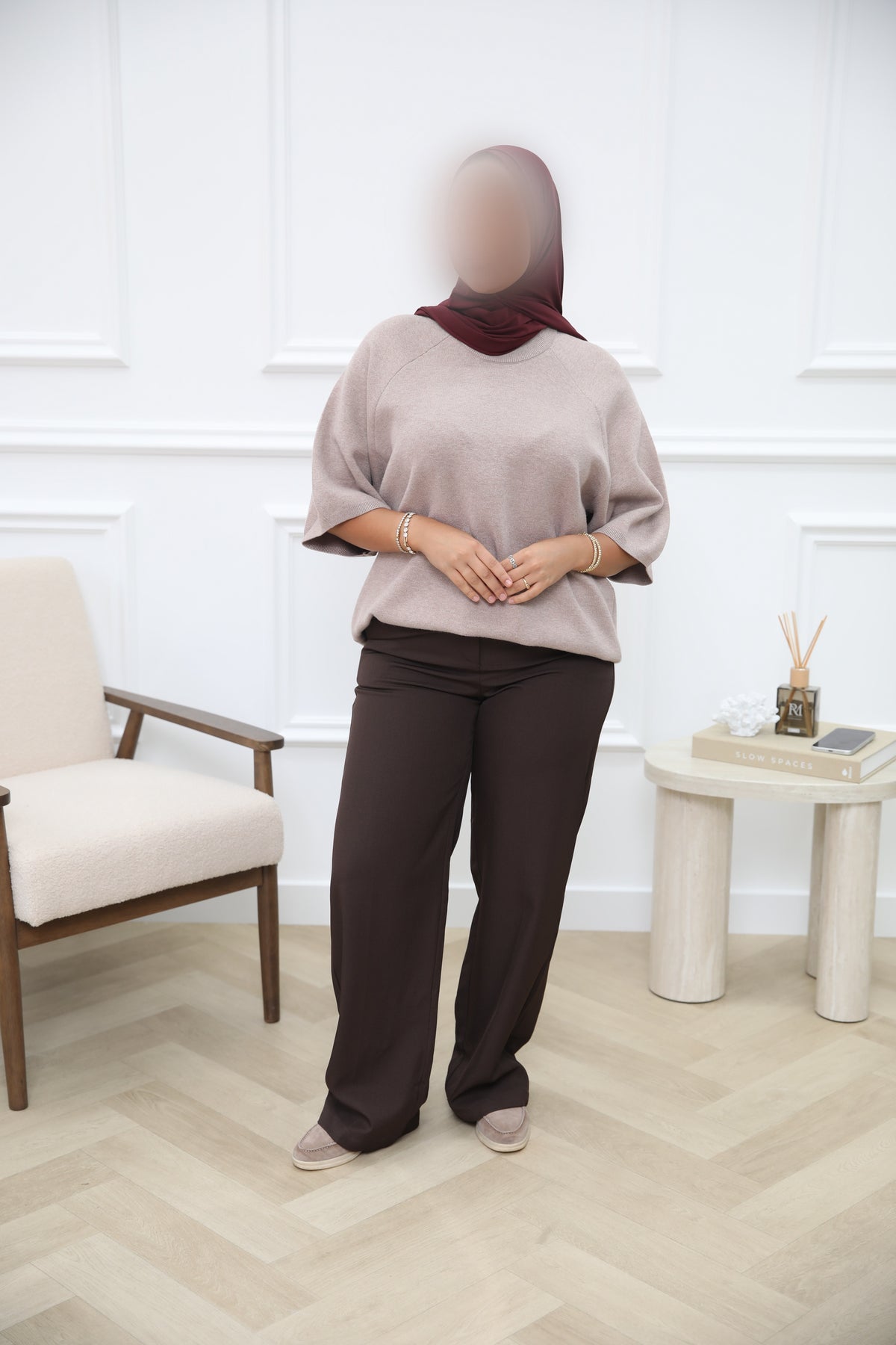 OVERSIZED WOLLEN TOP TAUPE