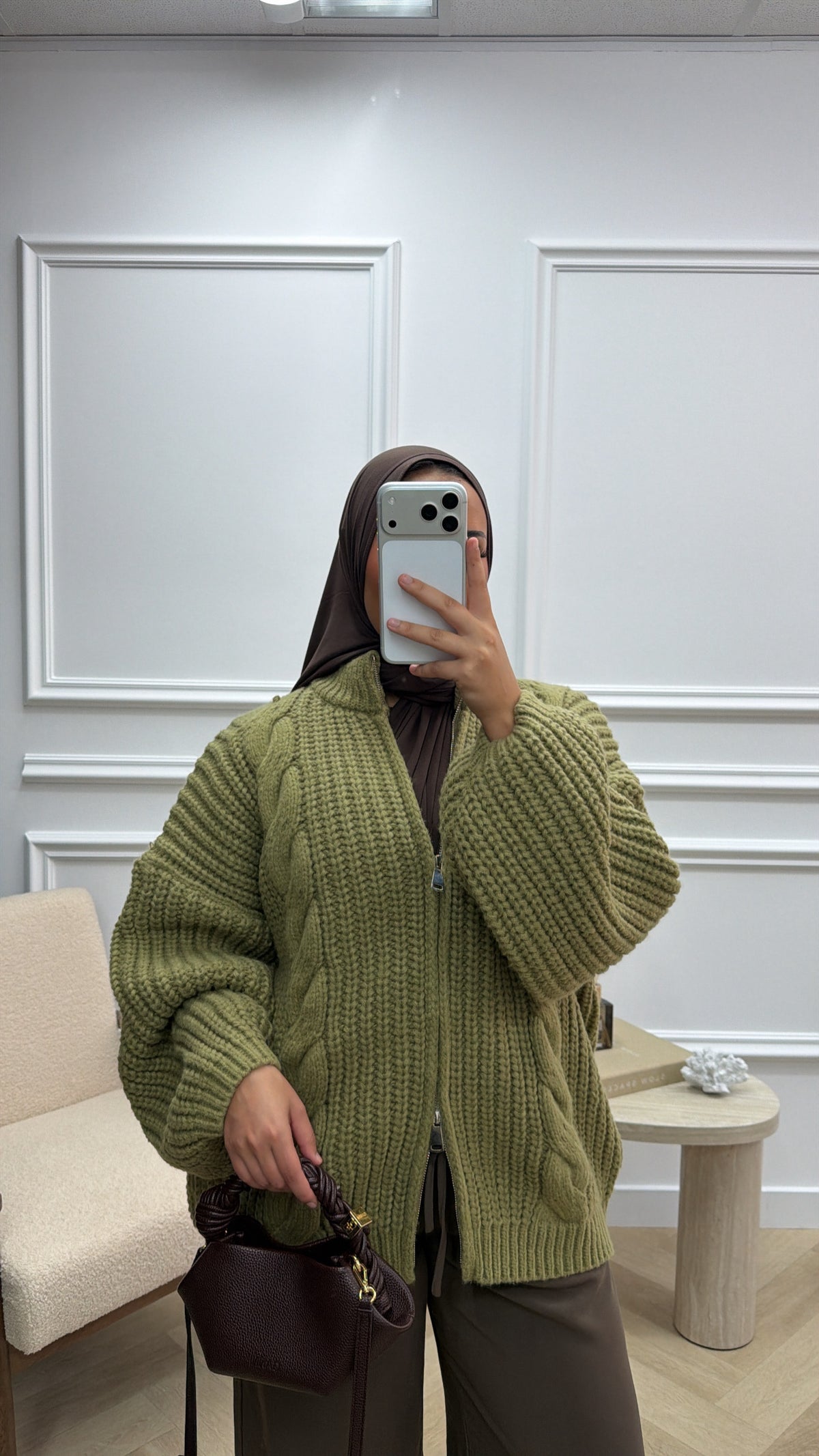 WOLLEN VEST LIME