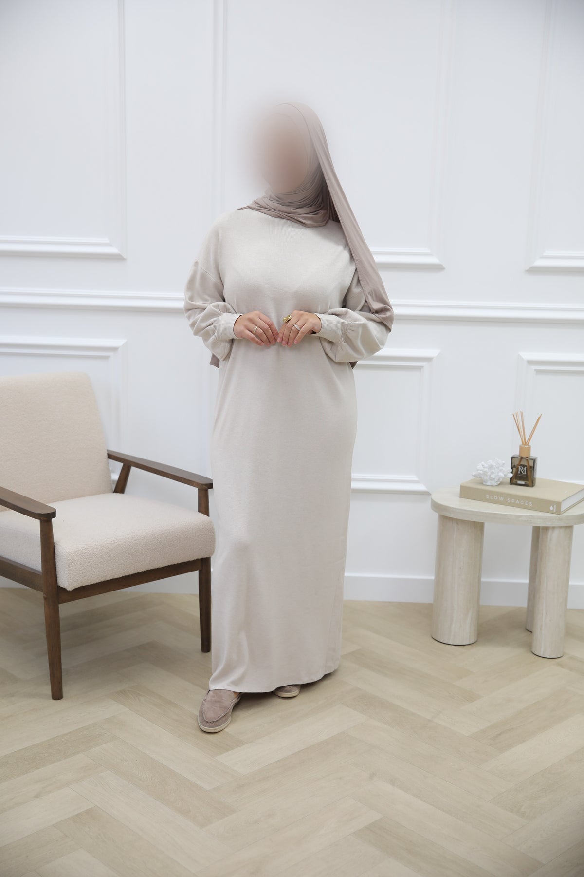 WOLLEN JURK BEIGE