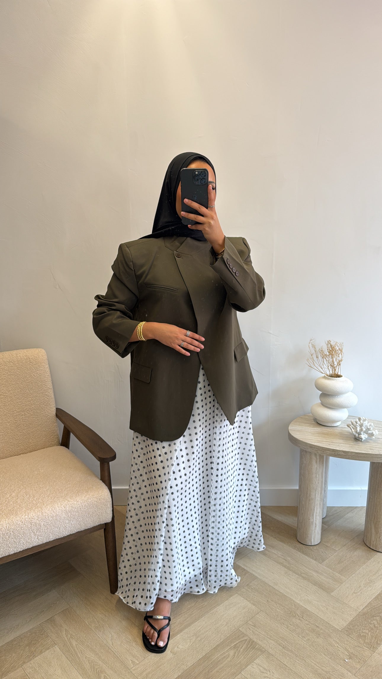 HIGH COLLAR BLAZER GREEN