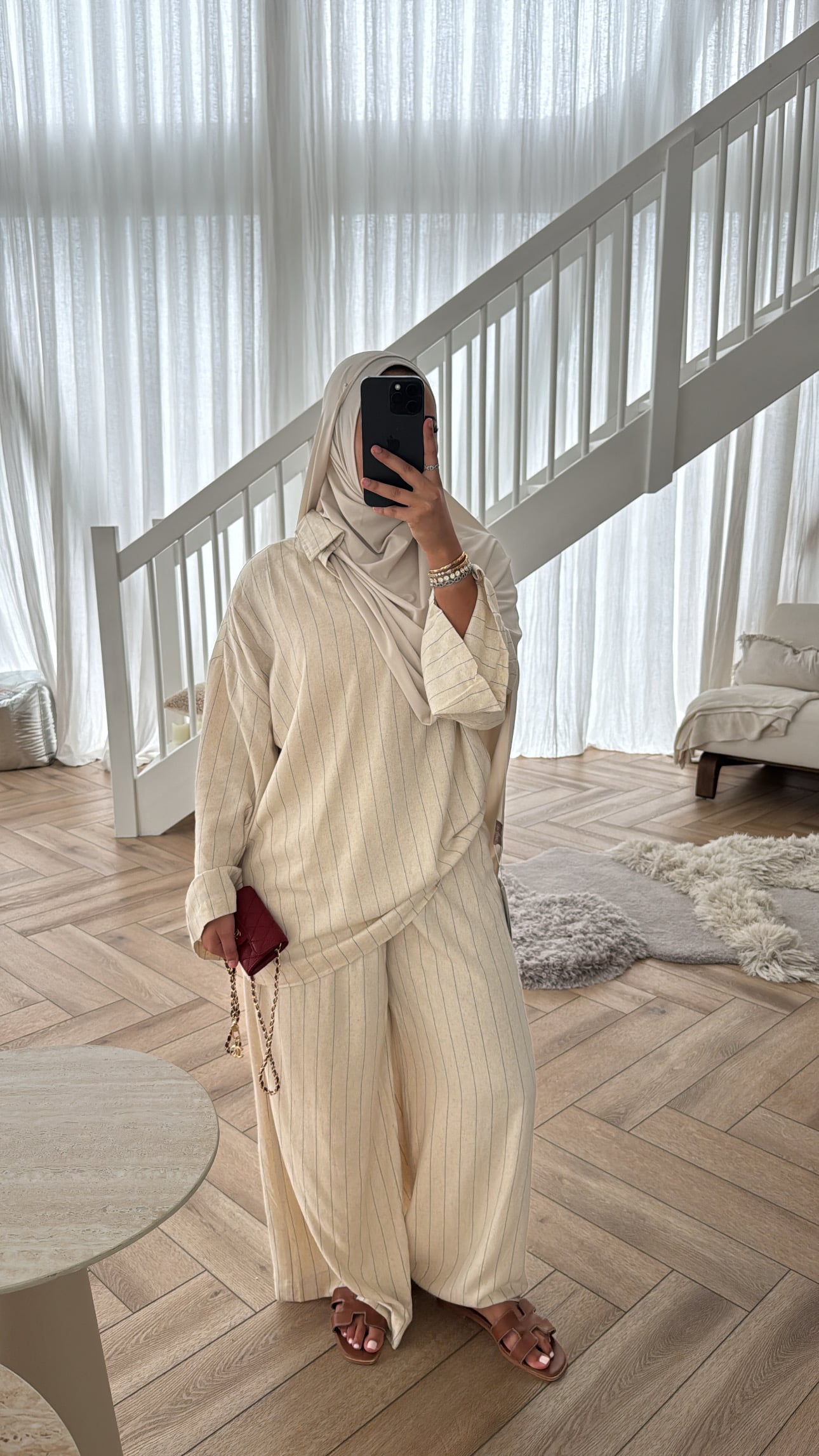 OVERSIZED LINEN SET BEIGE