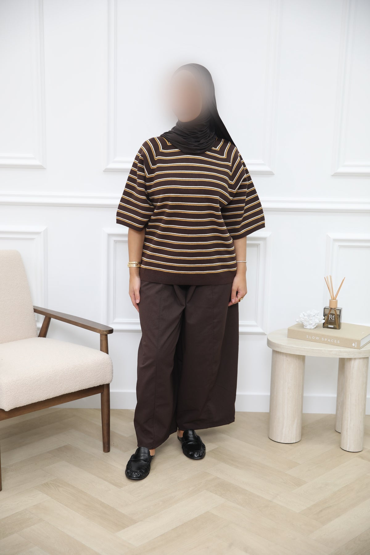 WOLLEN OVERSIZED TOP BROWN