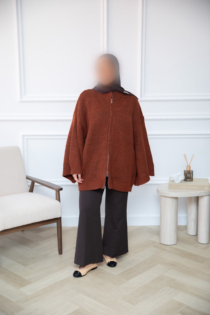 OVERSIZED VEST DARK ORANGE