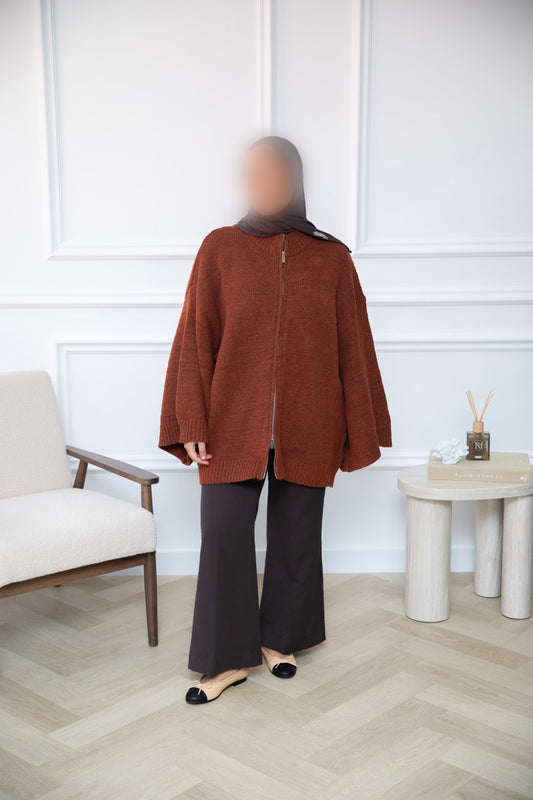 OVERSIZED VEST DARK ORANGE
