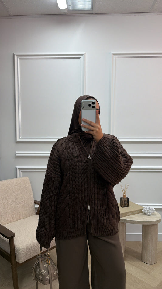 WOLLEN VEST DARKBROWN