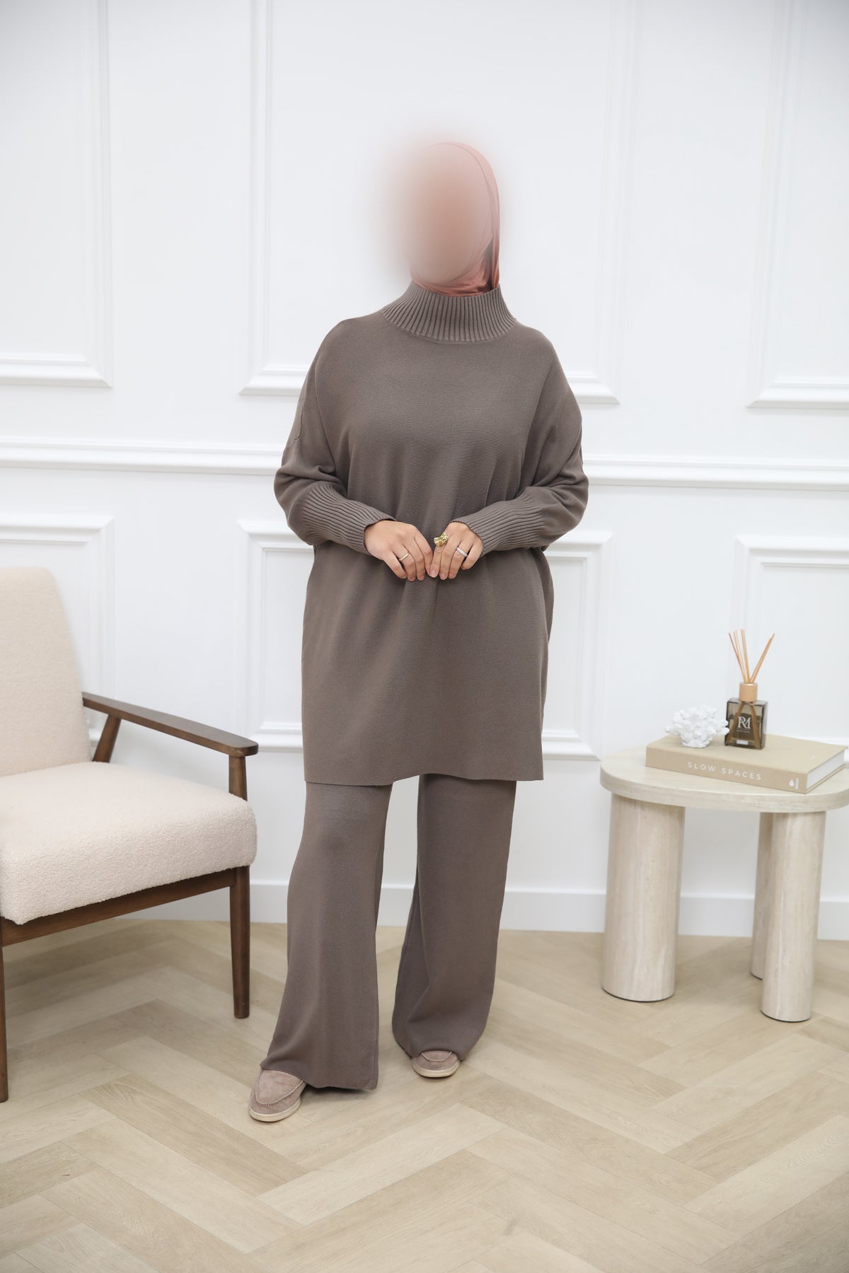 COMFY TWINSET KOL TAUPE