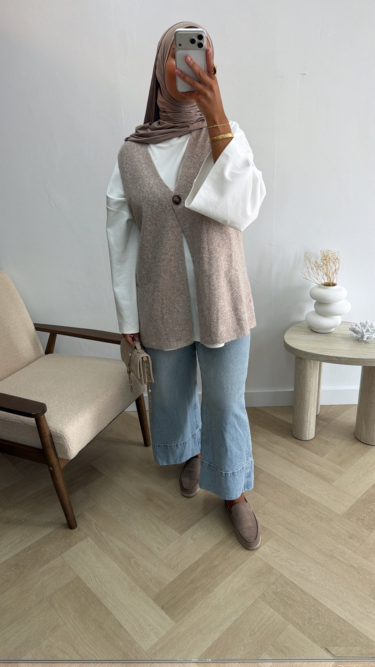 WOLLEN GILET LIGHTTAUPE