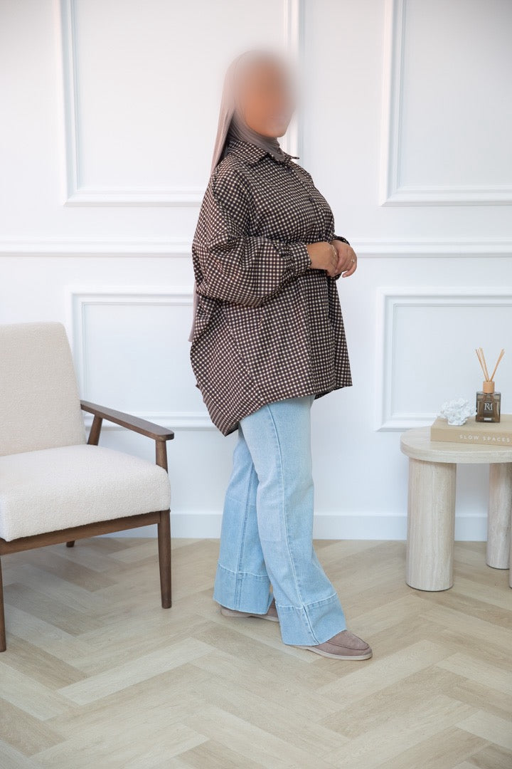 TRENCH BLOUSE BROWNYELLOW