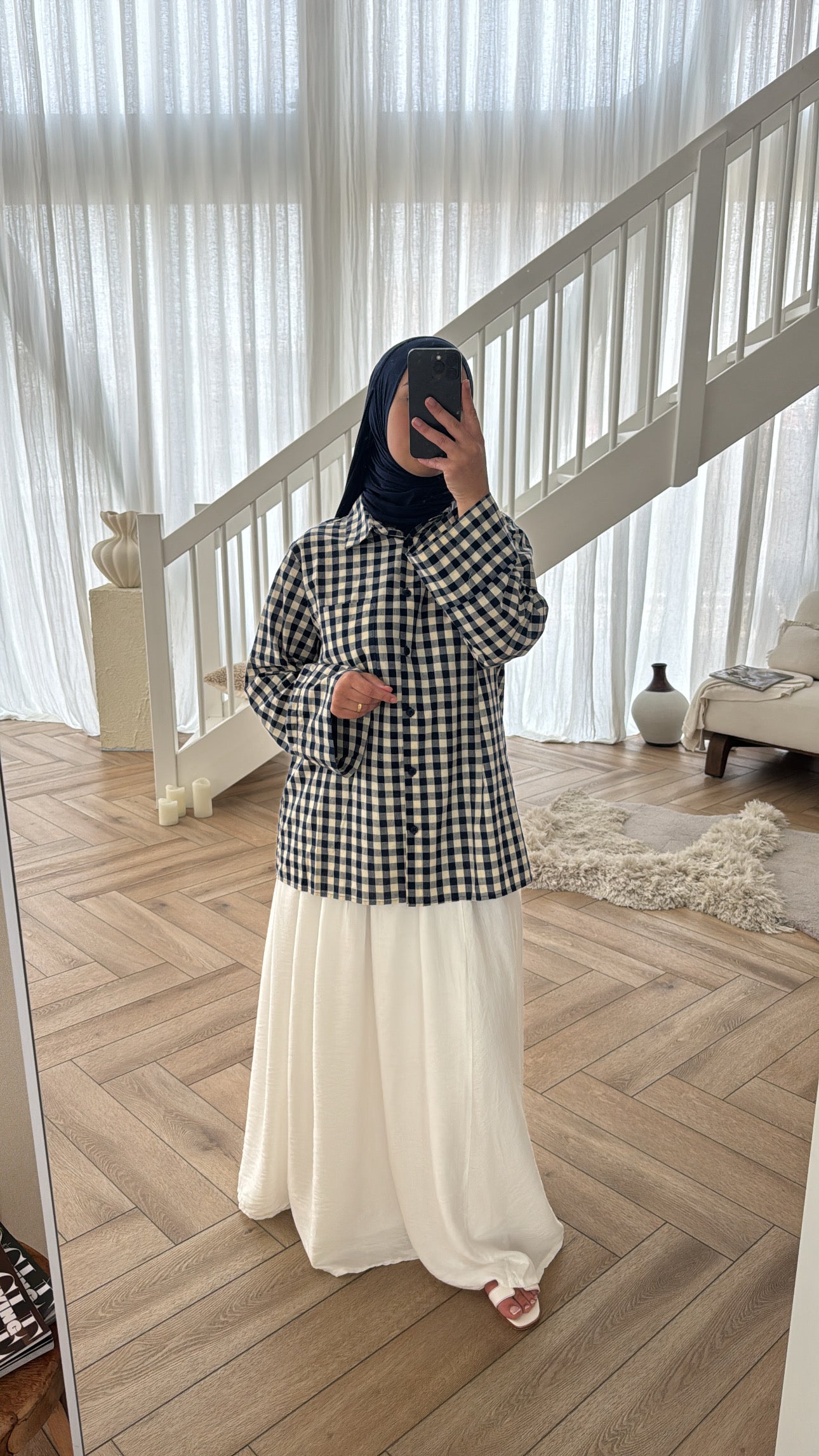 PRINT BLOUSE DARKBLUE