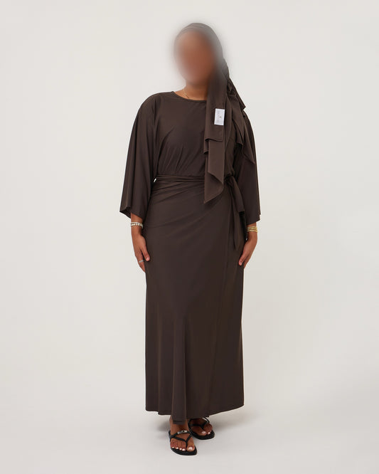 OVERSIZED BURKINI ROKSET DARKBROWN