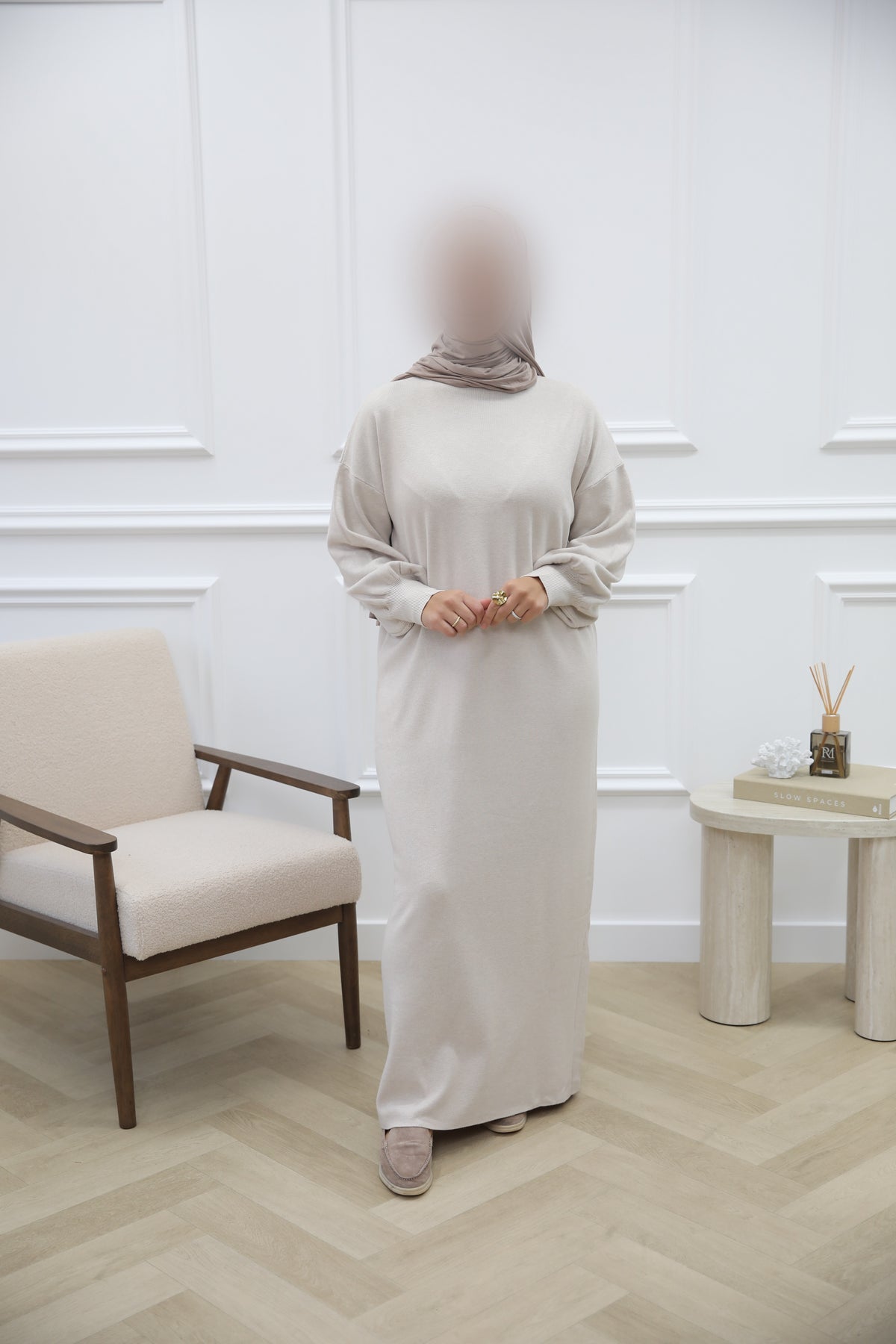 WOLLEN JURK BEIGE
