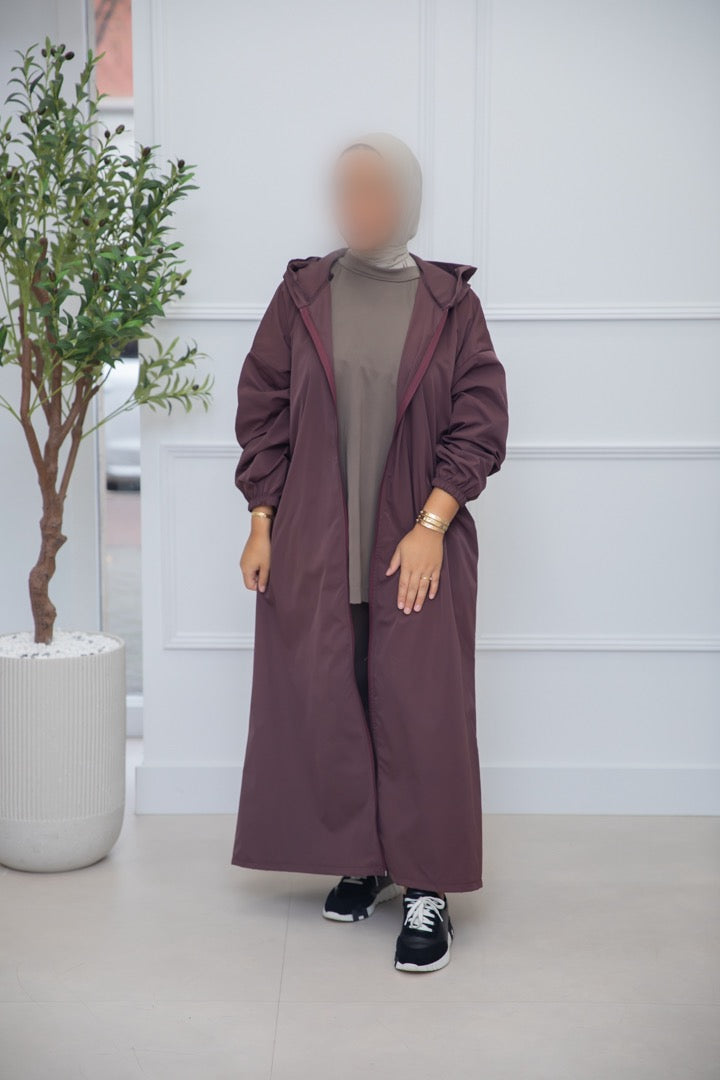 COAT CAPUCHON PLUM