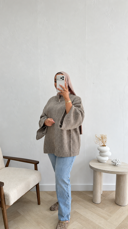 OVERSIZED VEST TAUPE