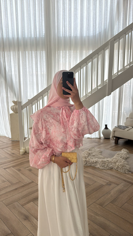 PRINT BLOUSE PINK