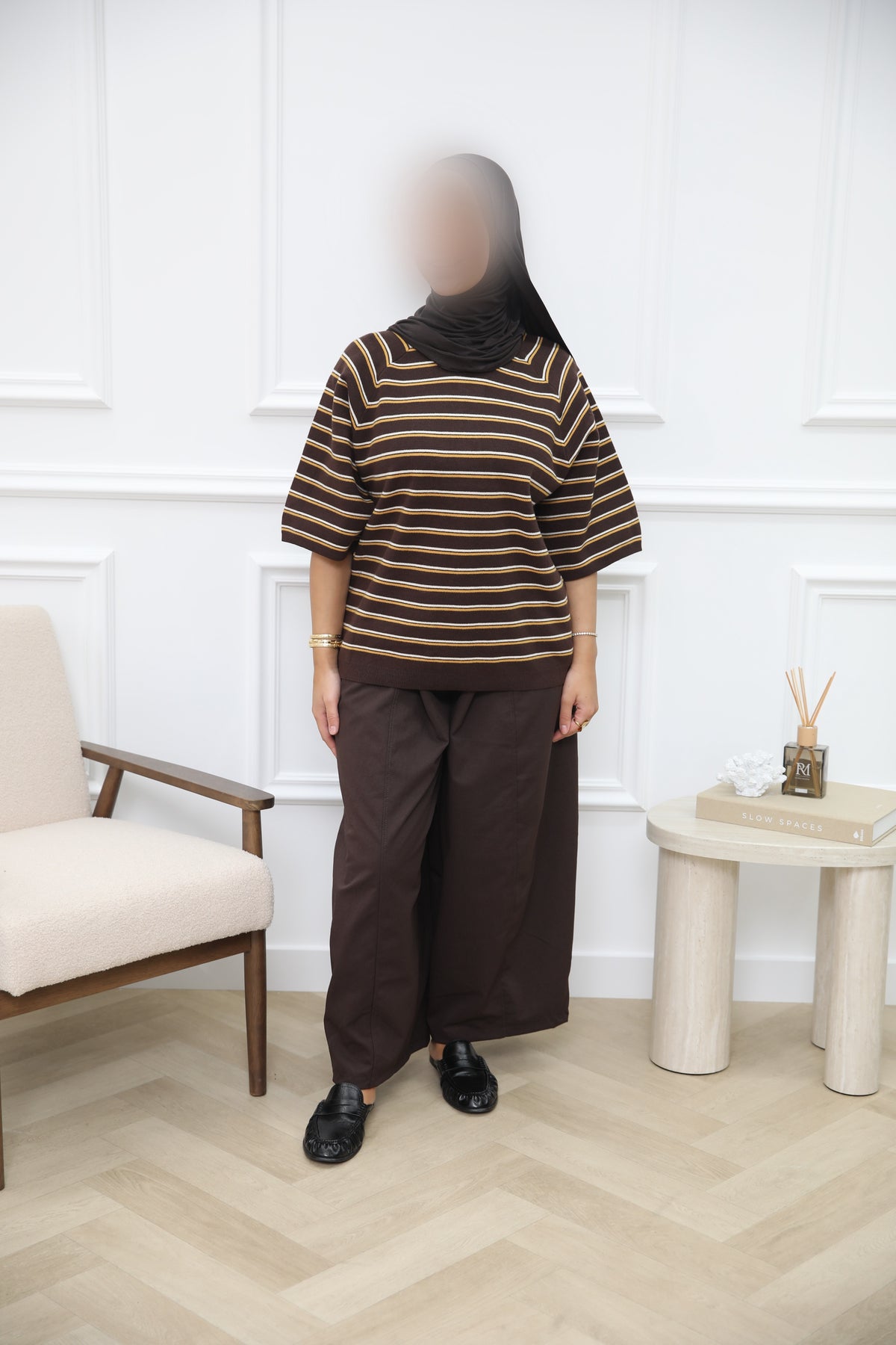 WOLLEN OVERSIZED TOP BROWN