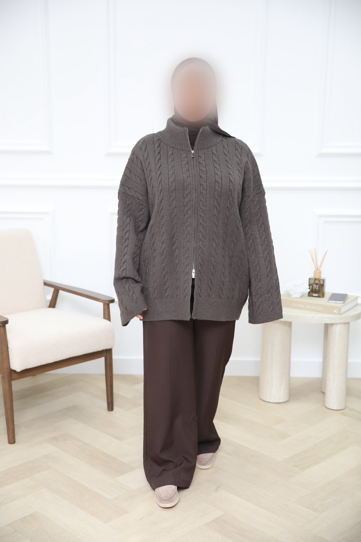 WOLLEN VEST KOL BROWN
