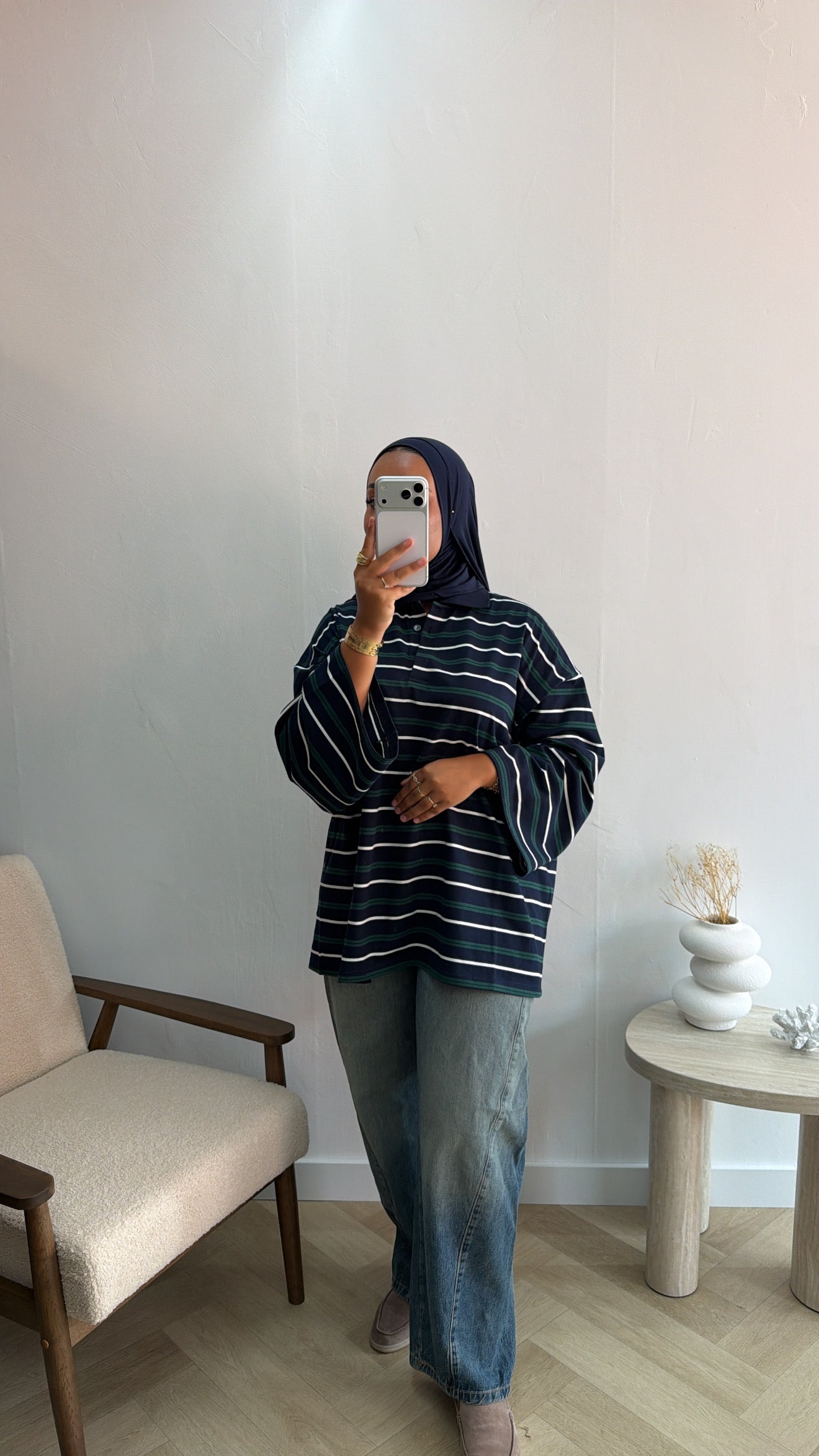 PRINT TOP MET KRAAG GREEN