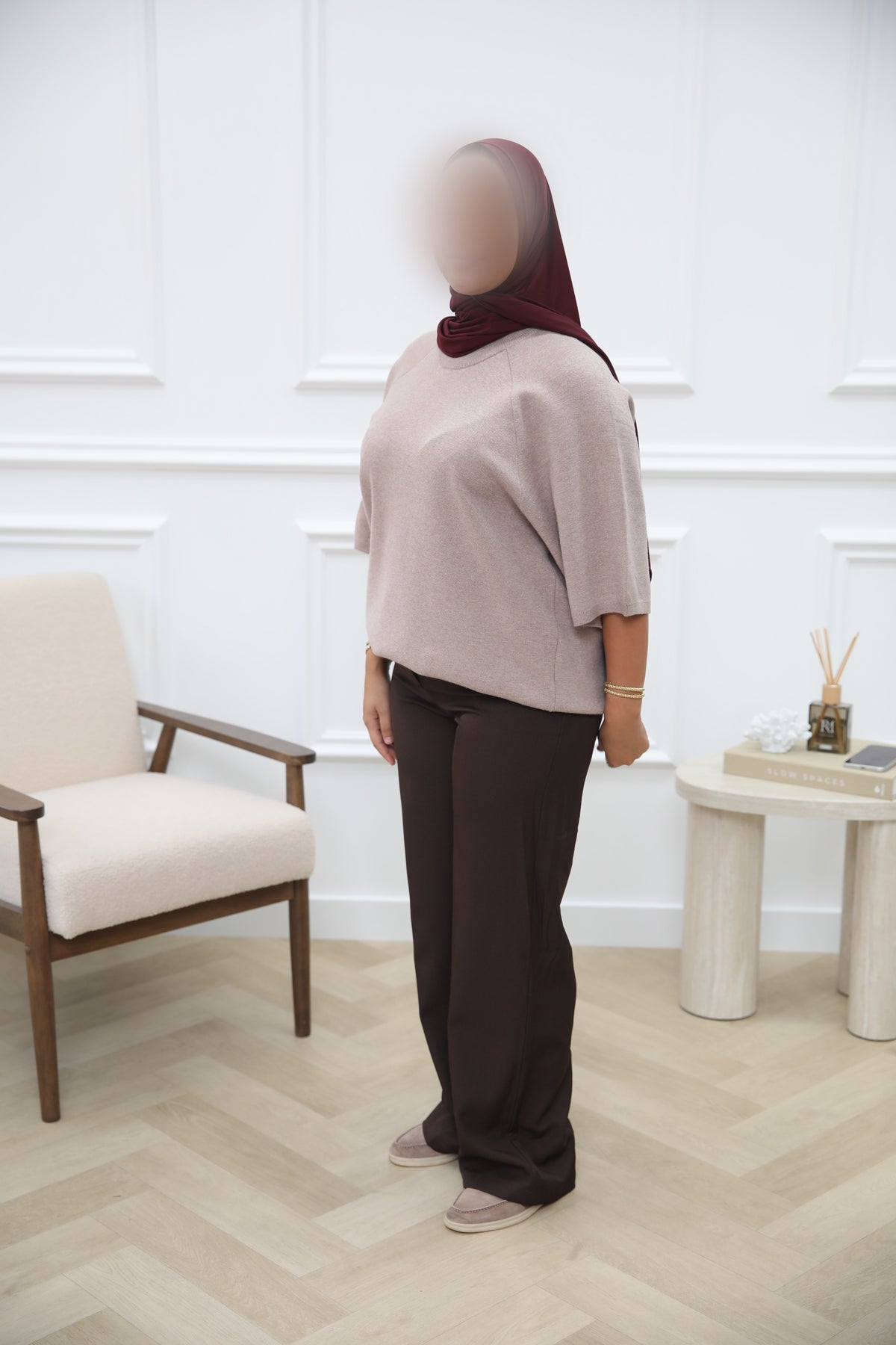 OVERSIZED WOLLEN TOP TAUPE