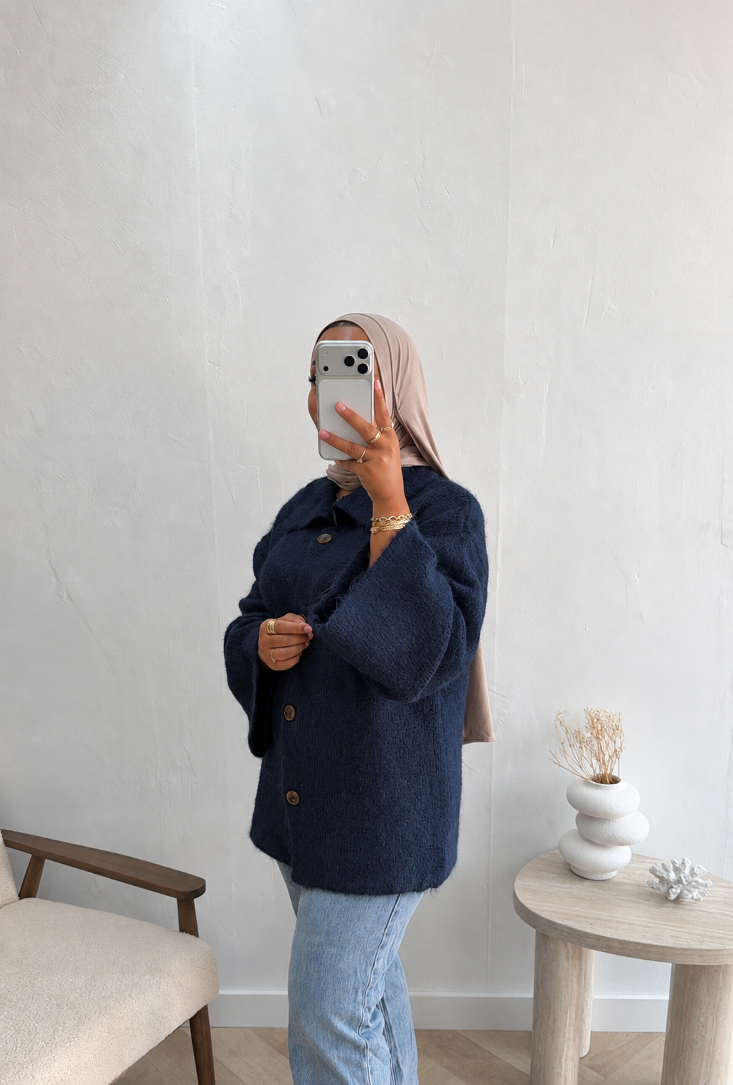 WOLLEN VEST NAVY
