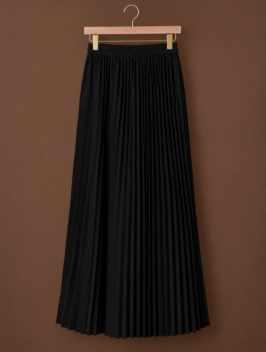 PLISSE SKIRT BLACK