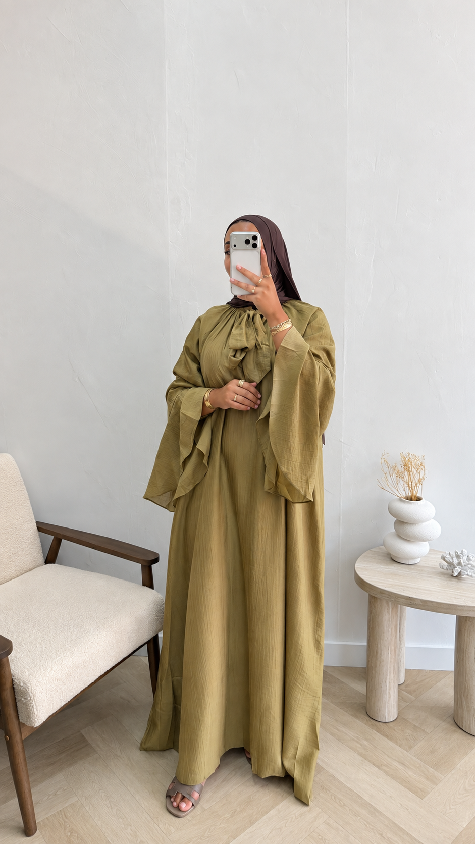 RUFFLE DRESS LIMEGREEN