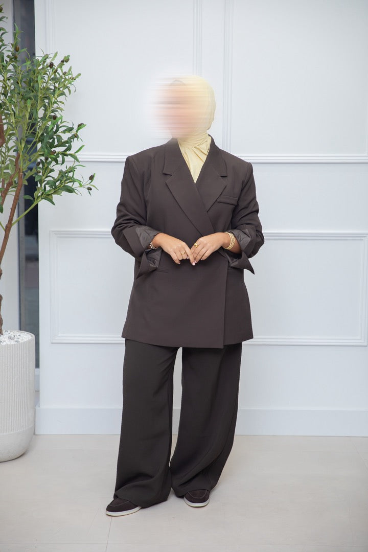 BLAZER MET SPLIT DARKBROWN