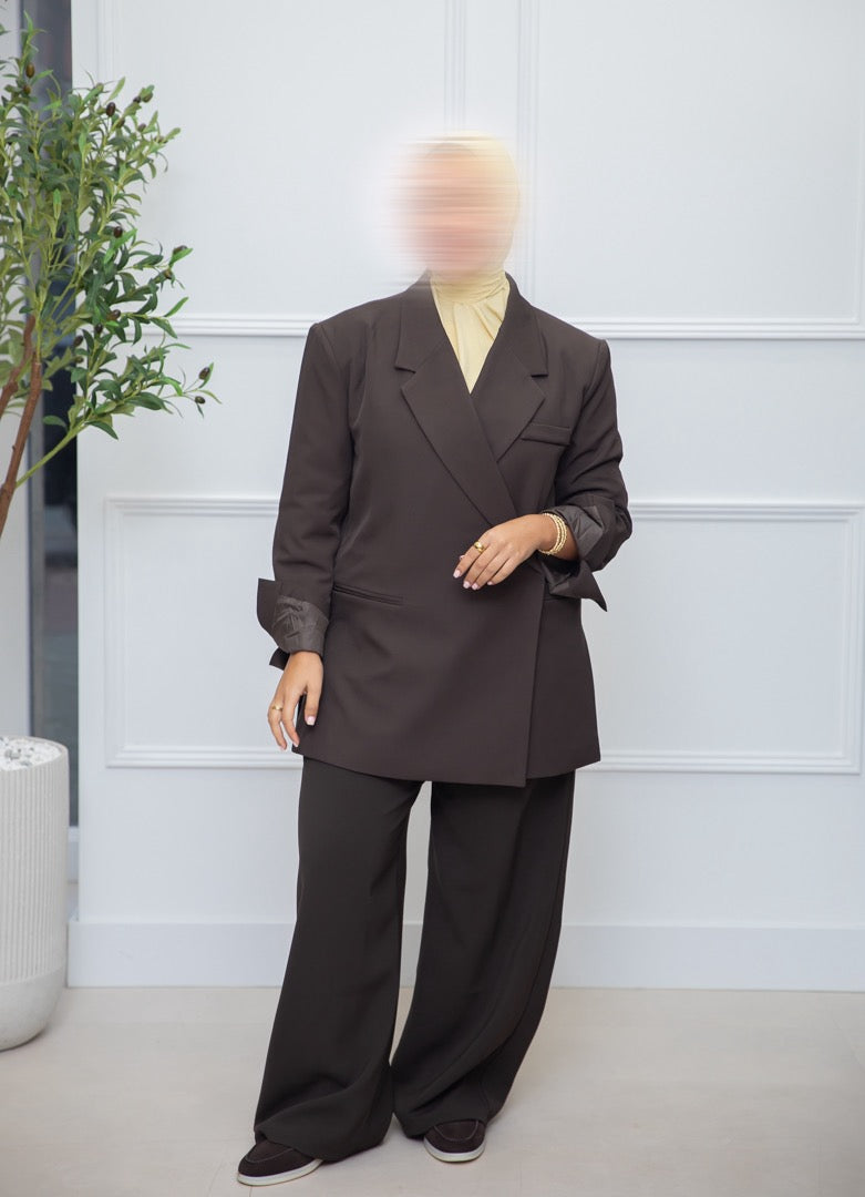 BLAZER MET SPLIT DARKBROWN