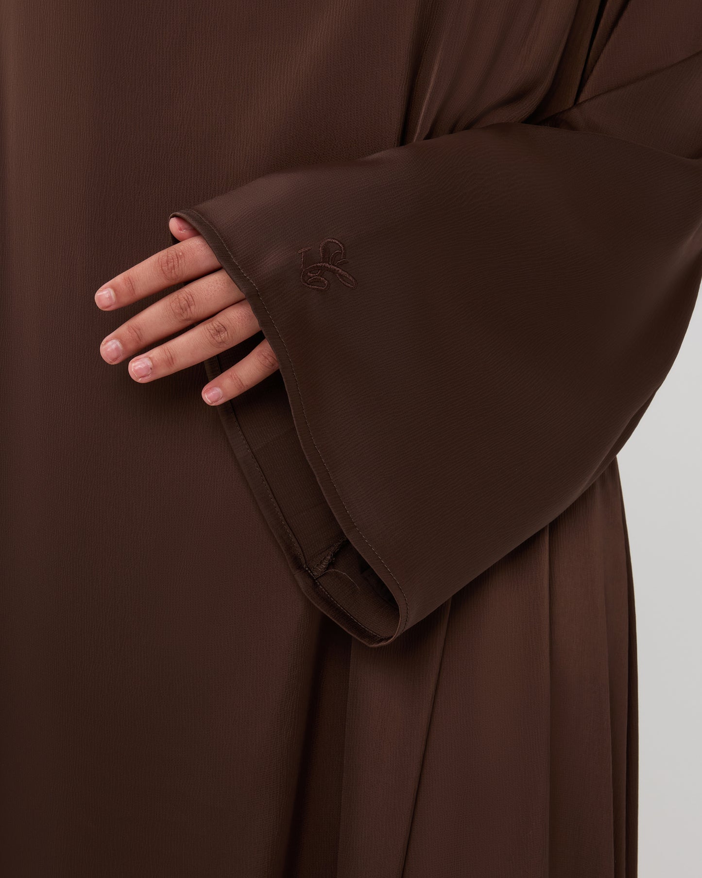 SILKY DRESS DARKBROWN