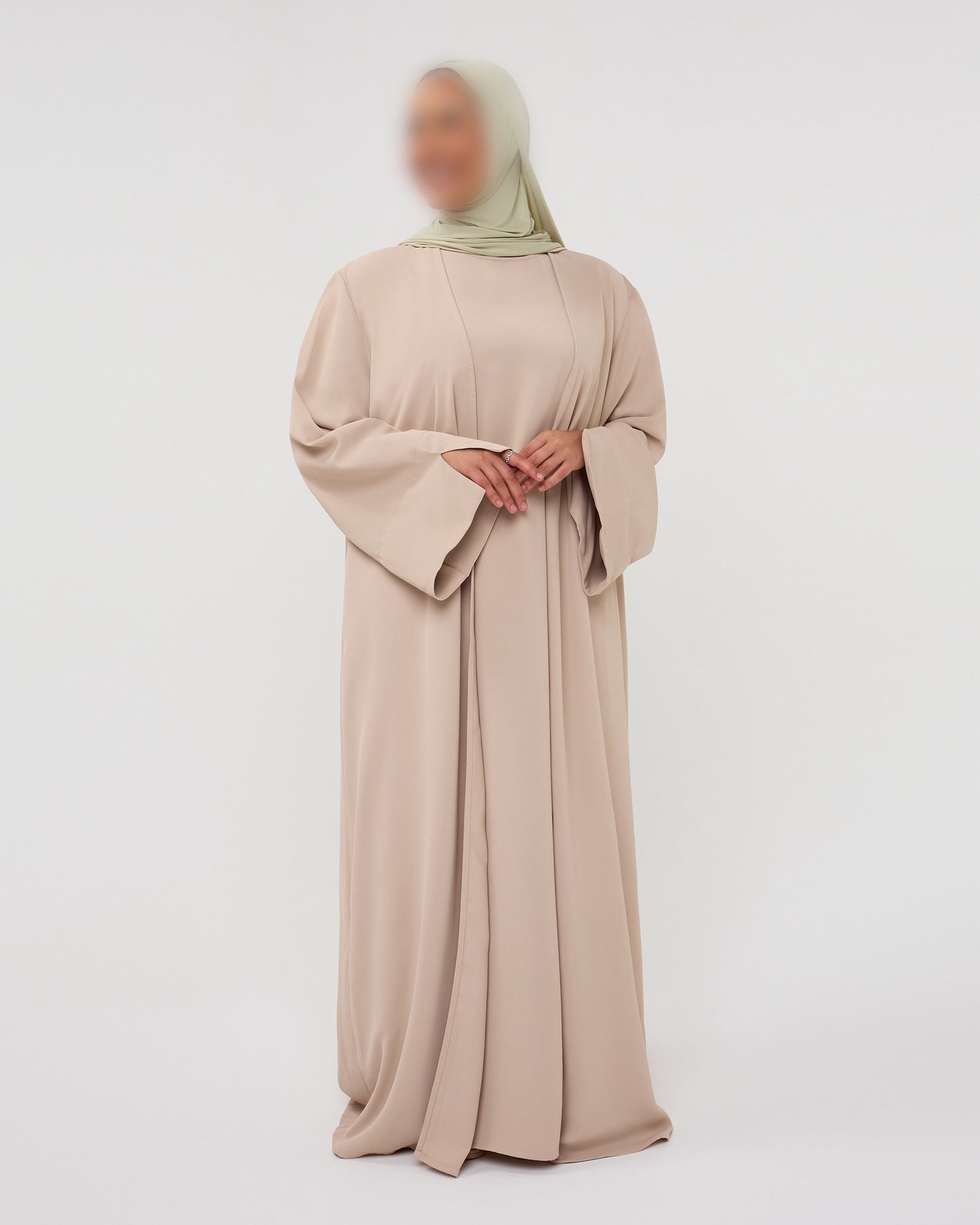 KIMONO DRESS WITH SPLIT BEIGE