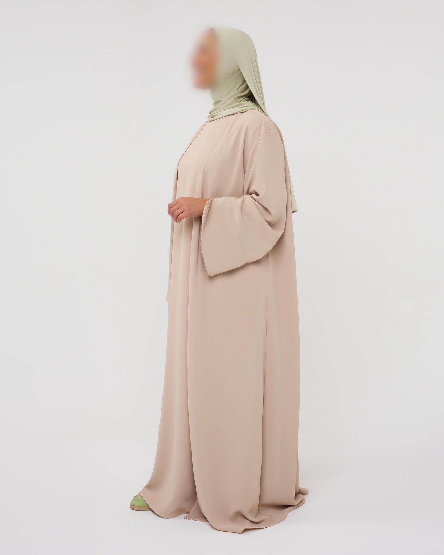 KIMONO DRESS WITH SPLIT BEIGE