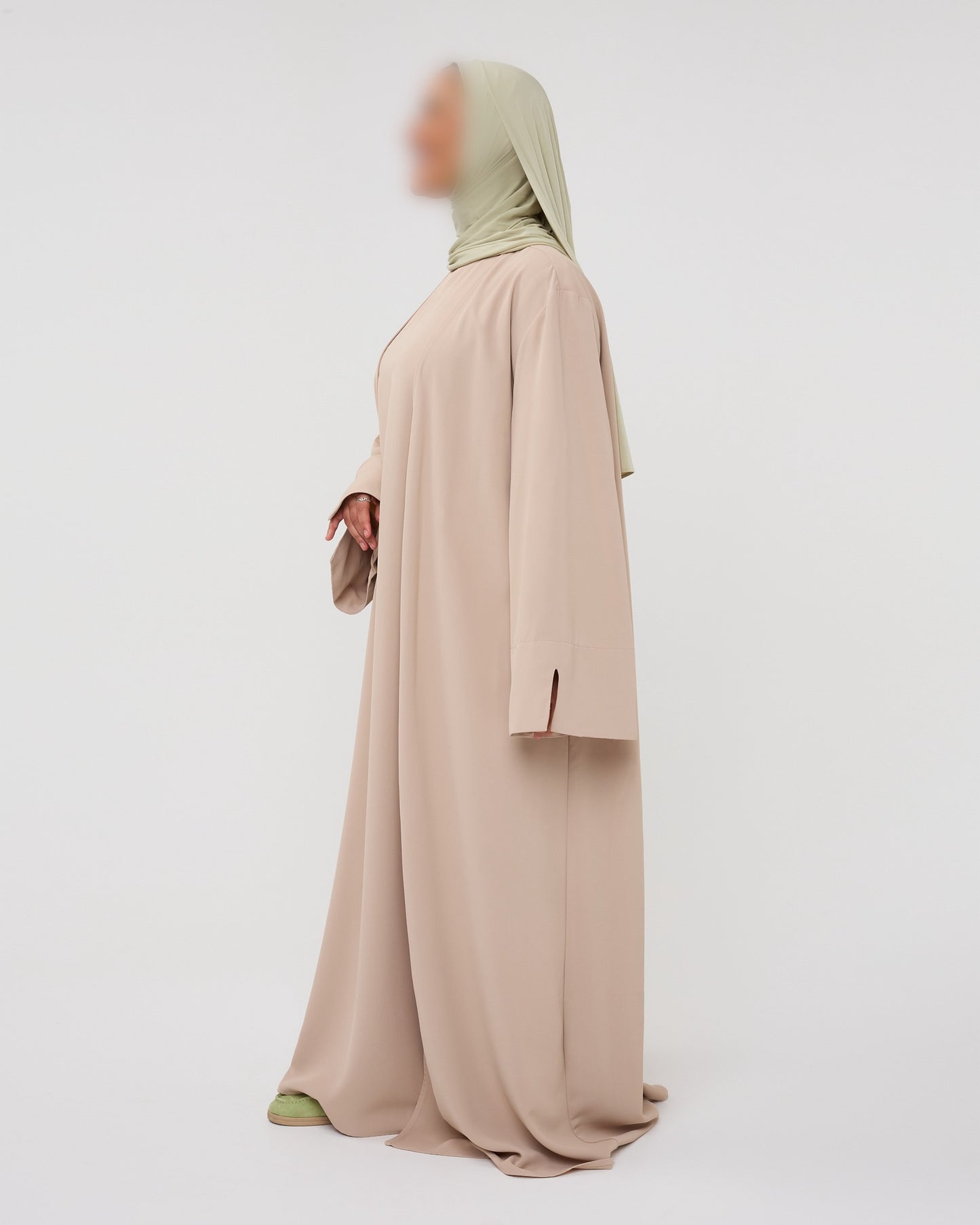 KIMONO DRESS WITH SPLIT BEIGE