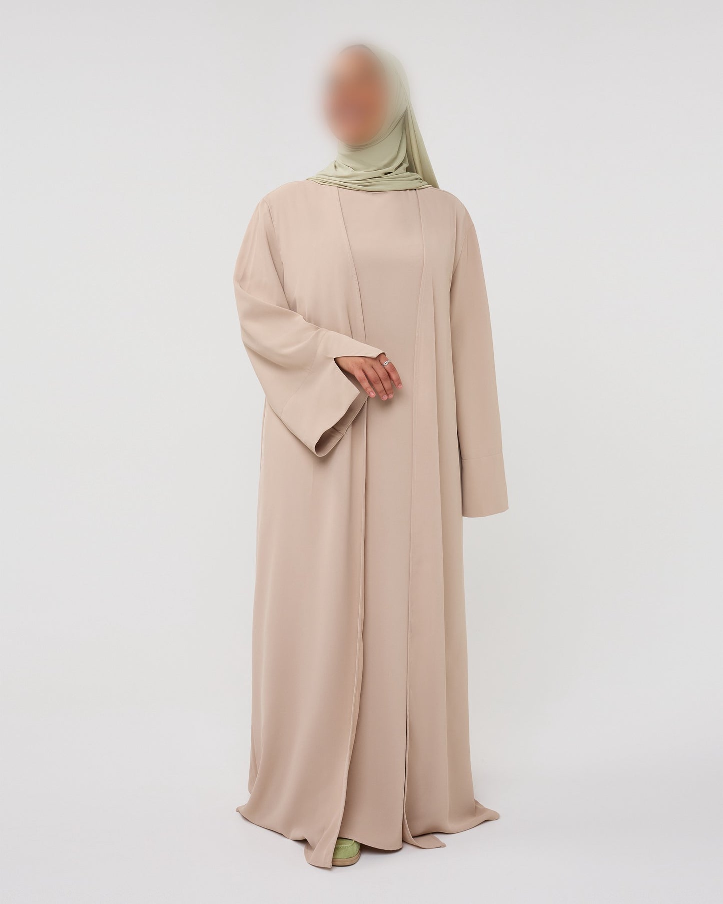 KIMONO DRESS WITH SPLIT BEIGE