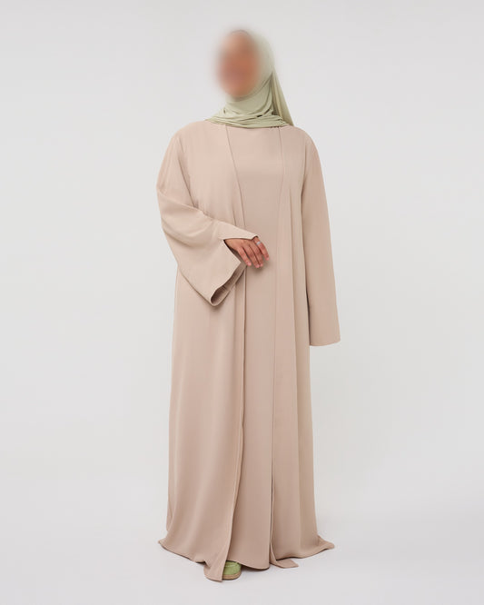 KIMONO DRESS WITH SPLIT BEIGE