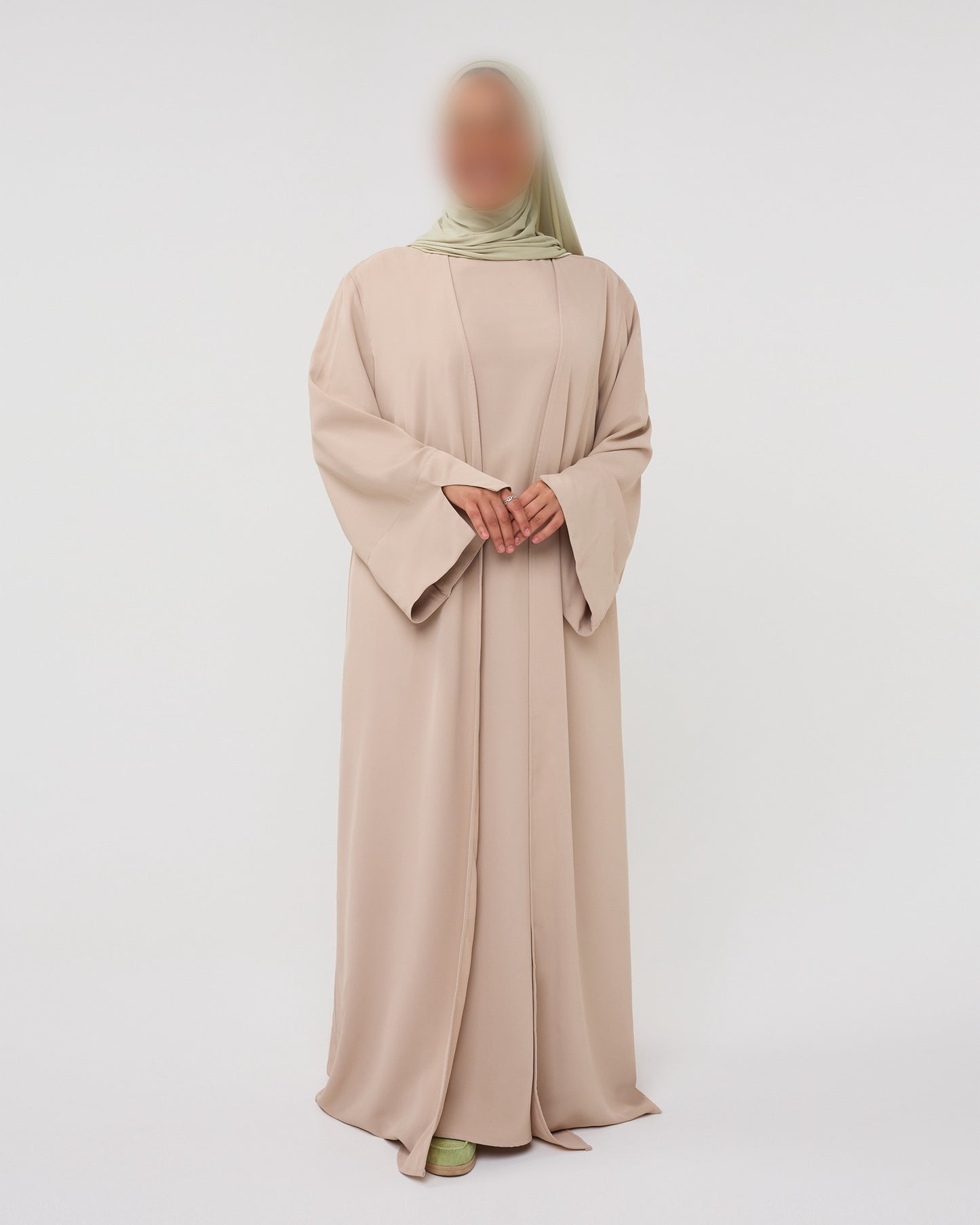 KIMONO DRESS WITH SPLIT BEIGE