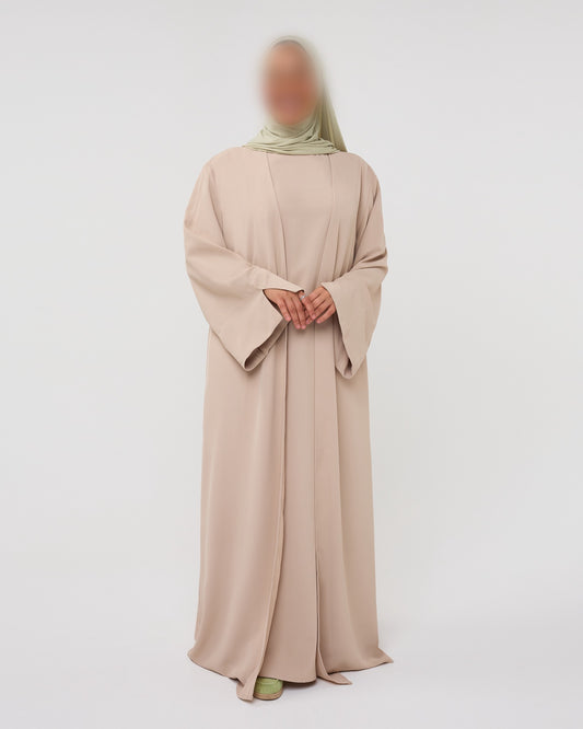 KIMONO DRESS WITH SPLIT BEIGE