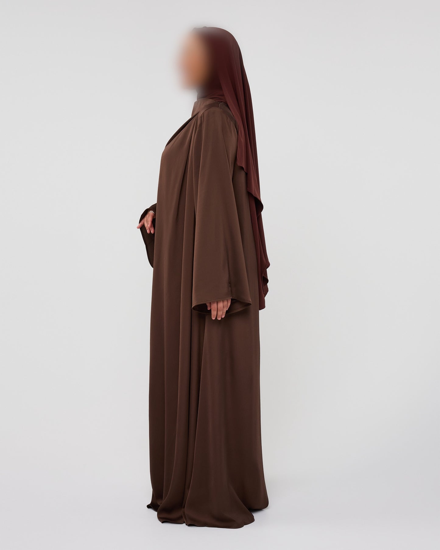 SILKY DRESS DARKBROWN
