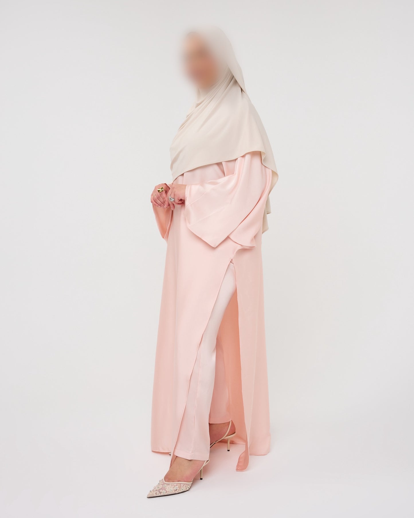 KAFTAN DRESS WITH PANTS PINK