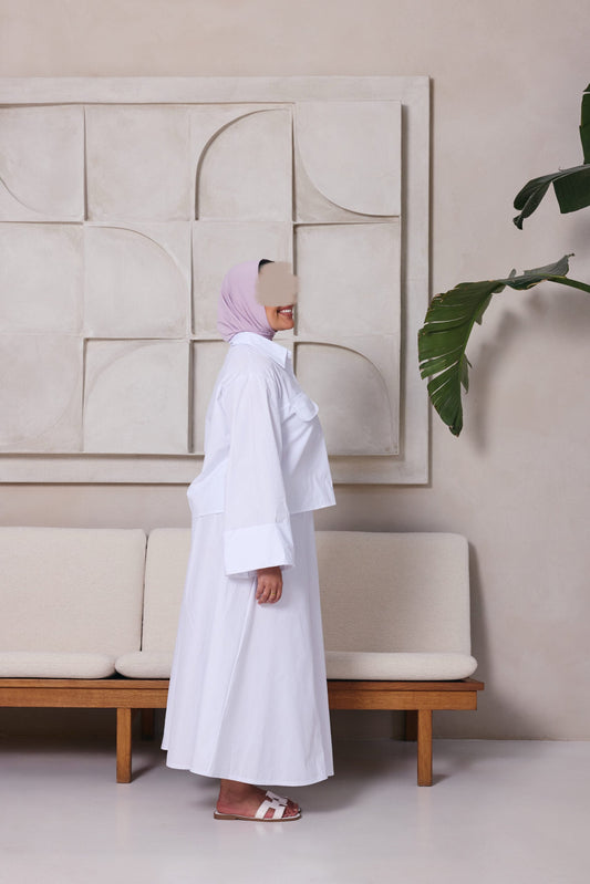 COTTON SKIRT SET WHITE