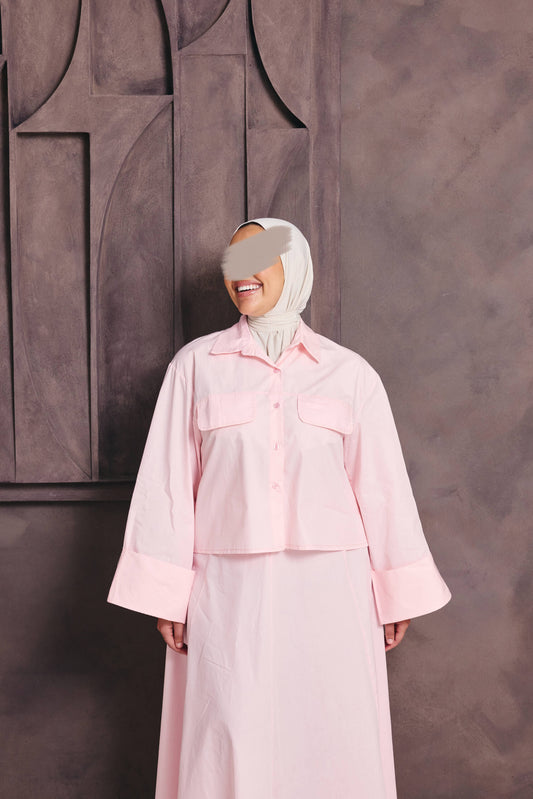 COTTON SKIRT SET PINK