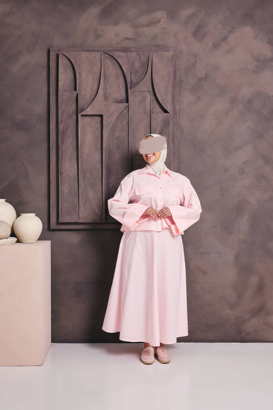 COTTON SKIRT SET PINK