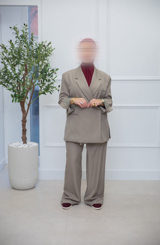 BLAZER MET SPLIT TAUPE