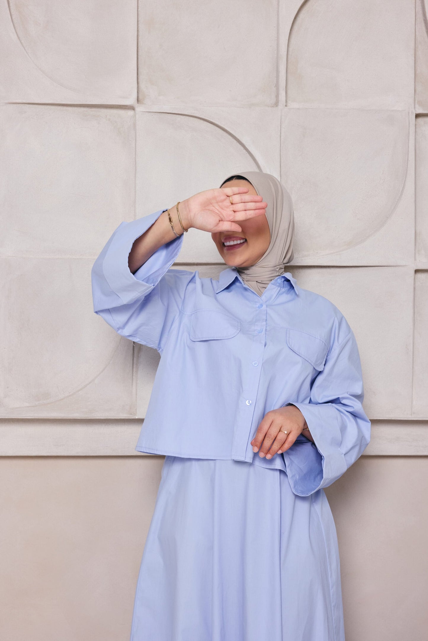 COTTON SKIRT SET LIGHTBLUE