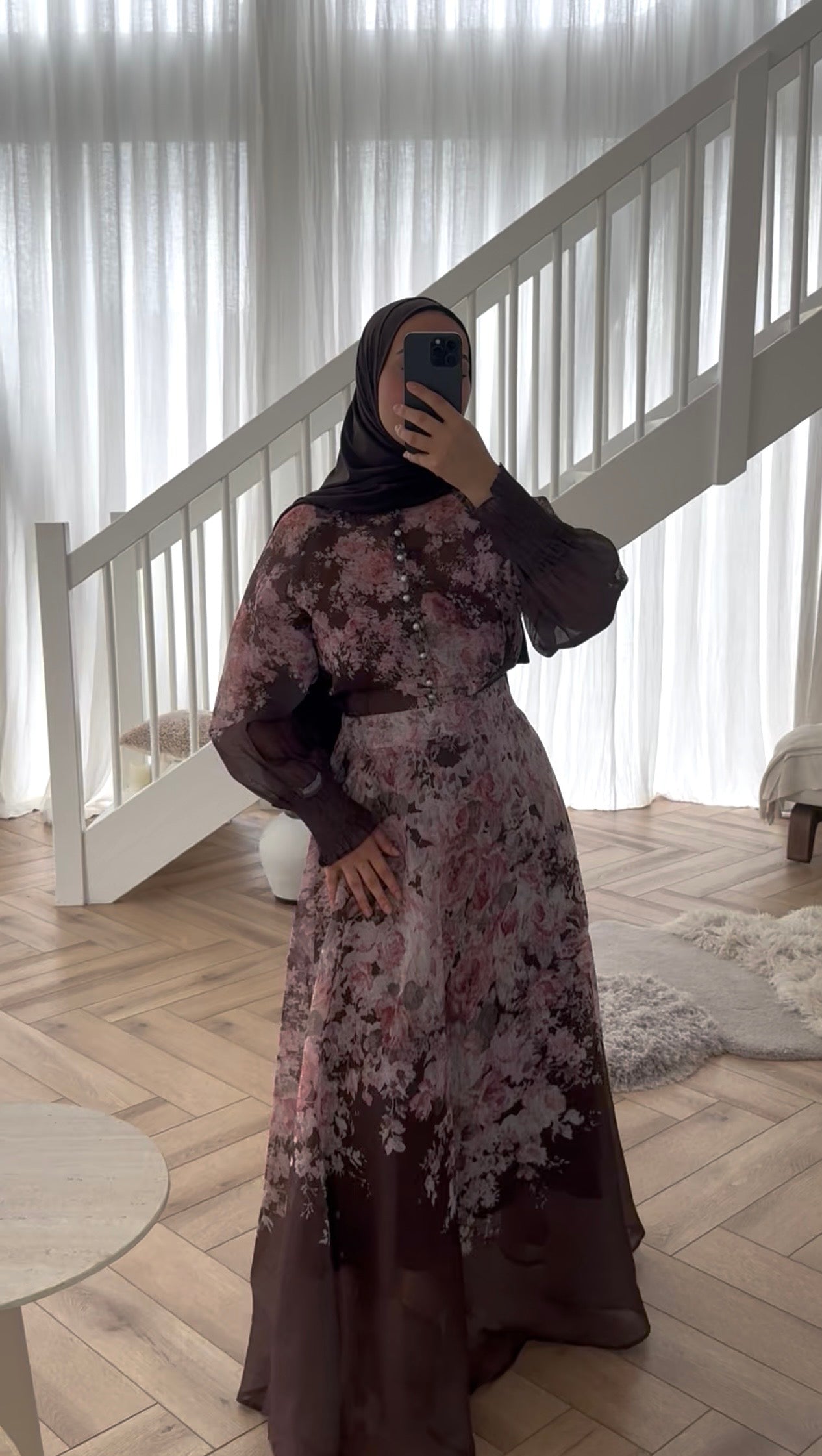 SKIRT SET PRINT BROWNPINK