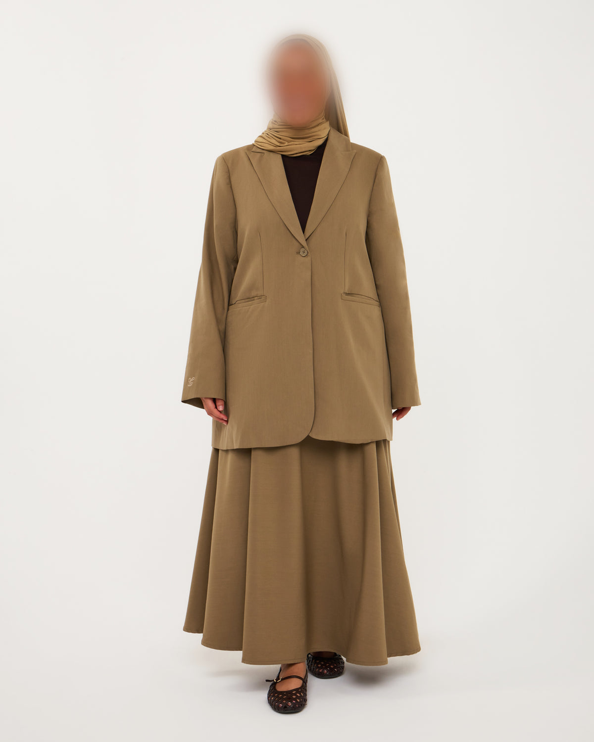 BLAZER SKIRT SET OLIVE