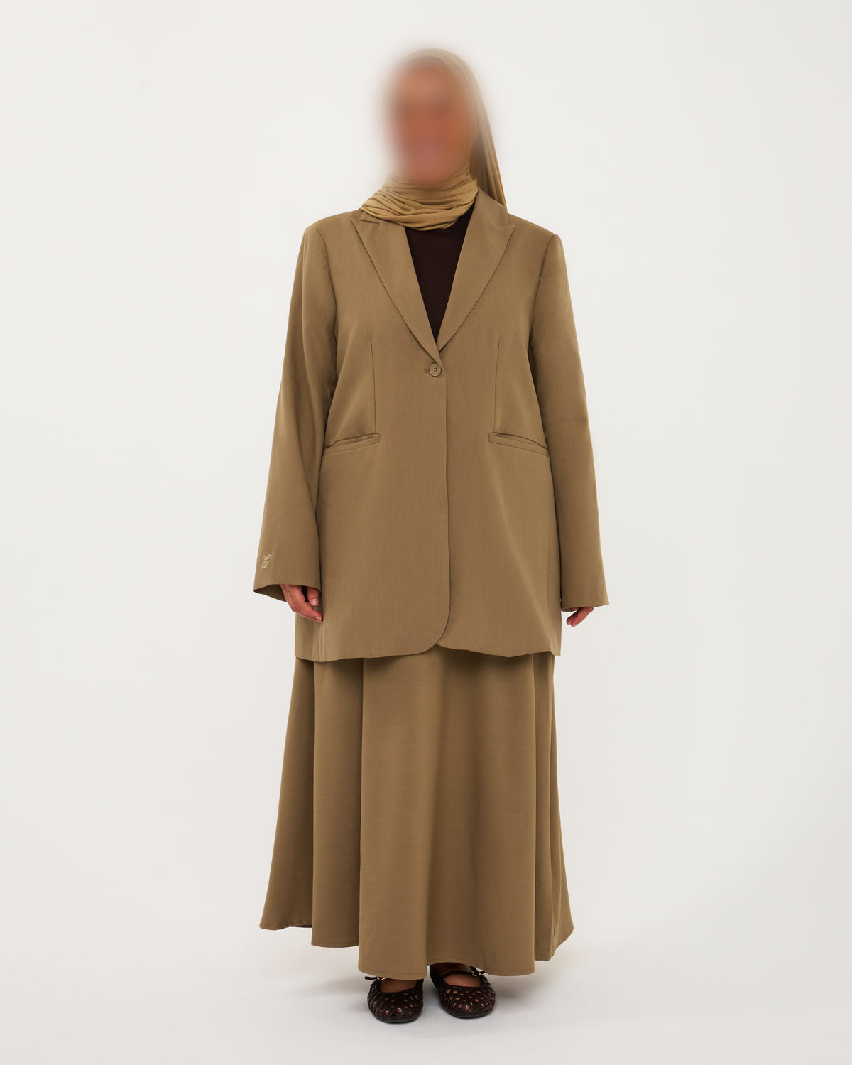 BLAZER SKIRT SET OLIVE