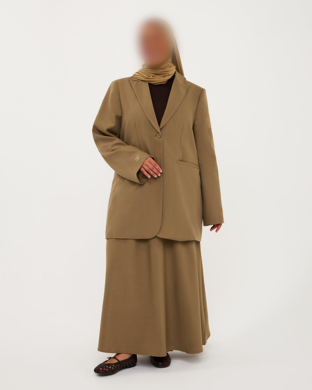 BLAZER SKIRT SET OLIVE