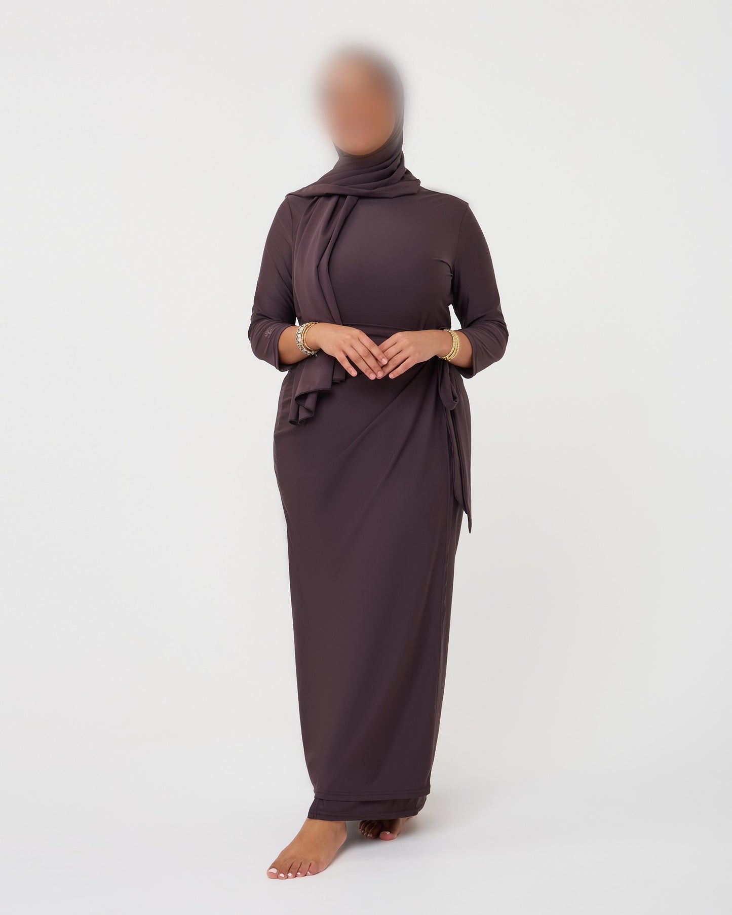 SKIRT SET BURKINI PURPLEBROWN