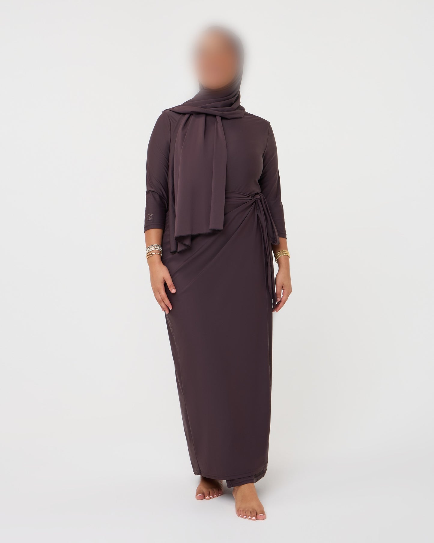 SKIRT SET BURKINI PURPLEBROWN
