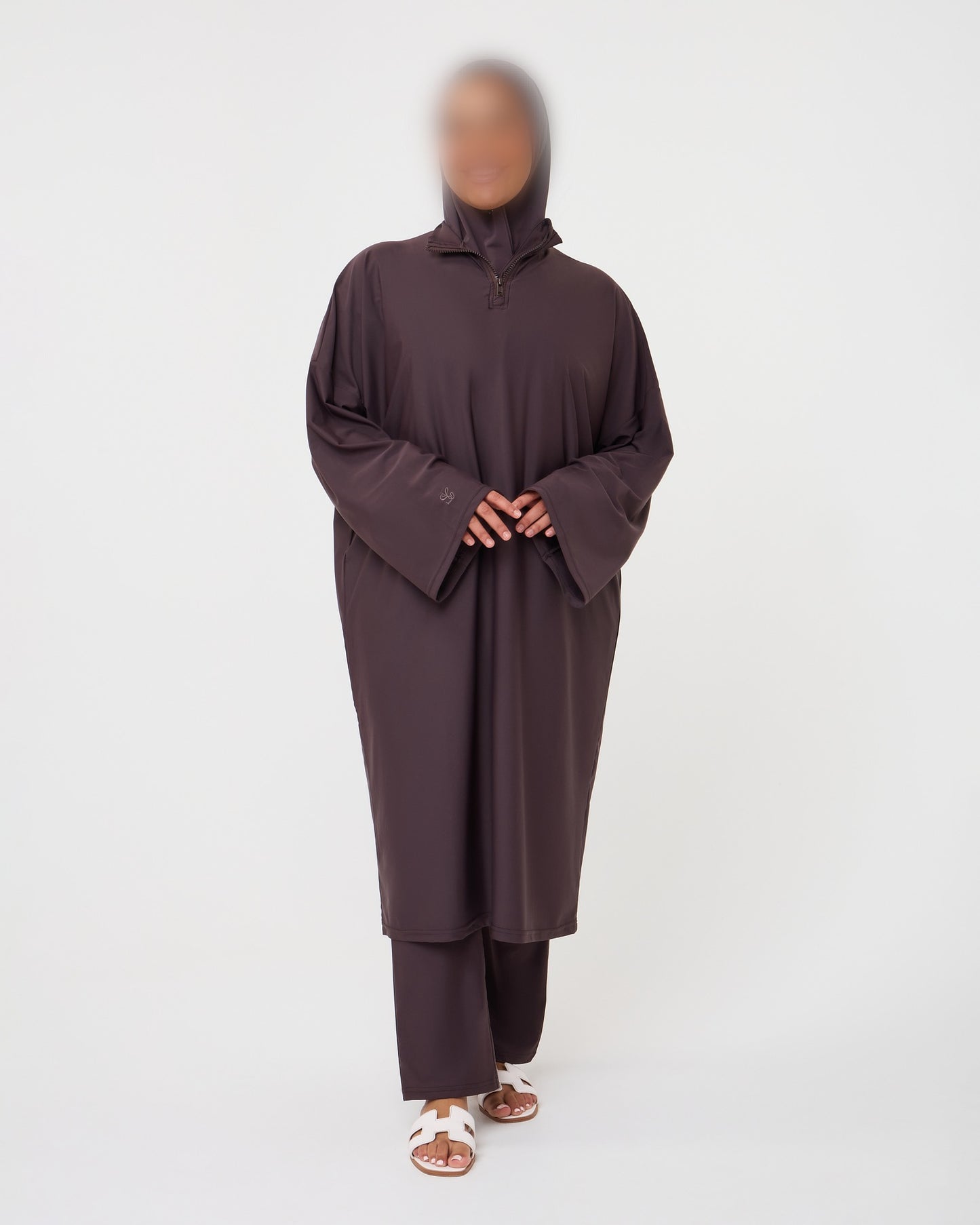 OVERSIZED MIDI BURKINI PURPLEBROWN